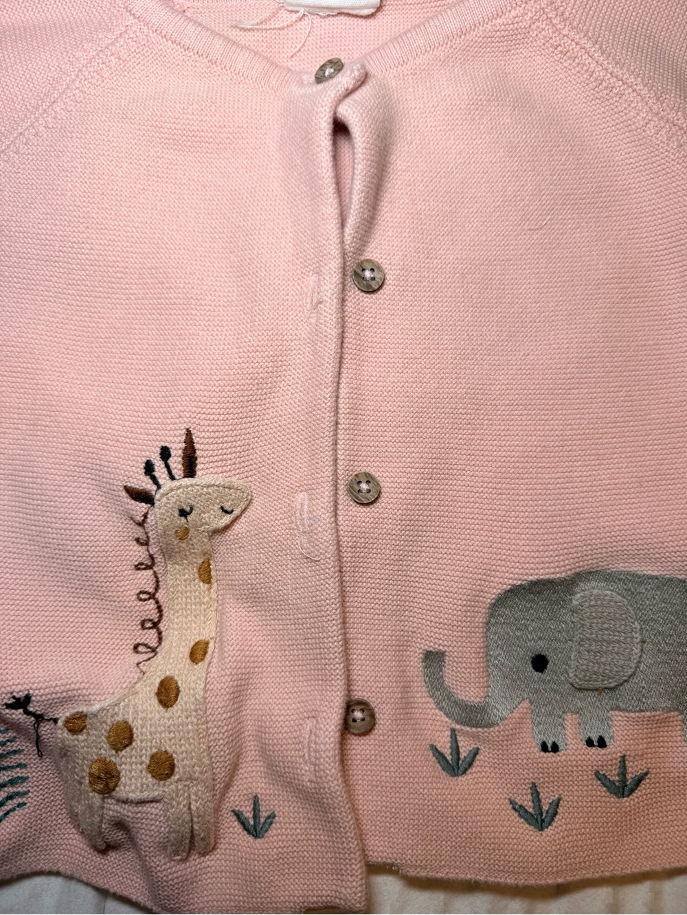 Viverano Organics Pink Knit Animal Button Cardigan - Picture 5 of 6